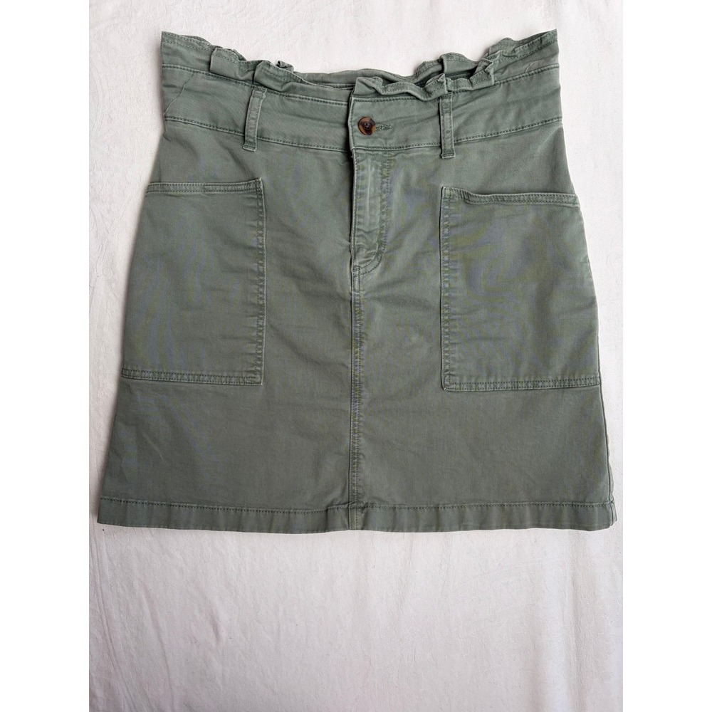 Boden Womens Sage Green Paperbag Waist Cotton Utility Mini Skirt Size US 8R